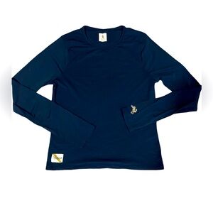 Tracksmith Session long sleeve size S. Navy blue in color.